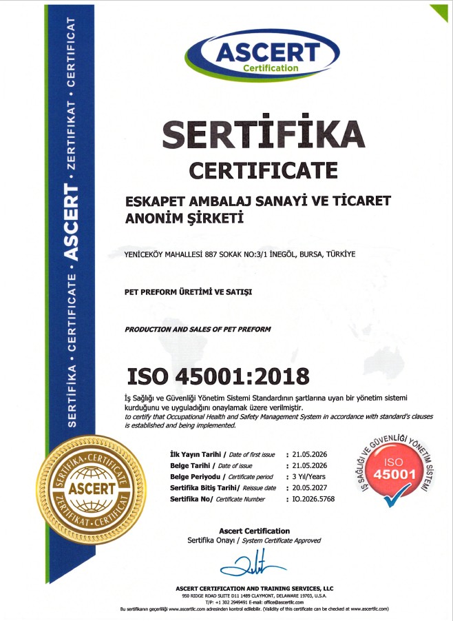 ISO 45001 Certificate